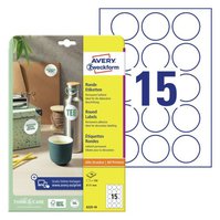 Kulaté etikety Avery Zweckform ø51 mm, A4, 10 listů, bílé - 6225-10