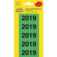 Etikety s číslem roku 2019 AVERY, 60x24 mm, 100 ks, zelené - 43-219