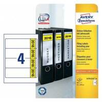 Etikety AVERY s předtištěným letopočtem 2016, 61 x 192 mm, 20 ks na A4 bílá/žlutá - L4761J16-20