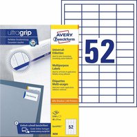 Univerzální etikety AVERY QuickPEEL, 48x21 mm, 100 listů, A4, bílé - 3650