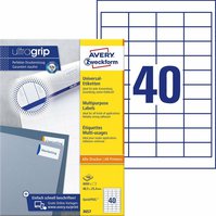 Univerzální etikety AVERY QuickPEEL, 48,5x25,4 mm, 100 listů, A4, bílé - 3657