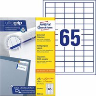 Univerzální etikety AVERY QuickPEEL, 38x21,2 mm, 200 listů, A4, bílé - 3666-200 Ultgragrip