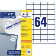 Univerzální etikety AVERY QuickPEEL, 48,5x16,9 mm, 200 listů, A4, bílé - 3667-200