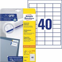 Univerzální etikety AVERY QuickPEEL, 48,5x25,4 mm, 25 listů, A4, bílé - 4780