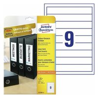 Náhradní karty AVERY pro dlouhé, úzké pořadače, 30x190 mm, 25 listů, A4, bílé - C32266-25