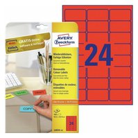 Mini etikety AVERY snímatelné Stick&Lift, 63,5x33,9 mm, 20 listů, červené - L6034-20