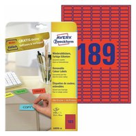 Mini etikety AVERY snímatelné Stick&Lift, 25,4x10 mm, 20 listů, červené - L6036-20