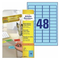 Mini etikety AVERY snímatelné Stick&Lift, 45,7x21,2 mm, 20 listů, modré - L6039-20