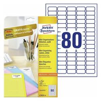 Organizační mini etikety AVERY, 35,6x16,9 mm, 25 listů, bílé - L7632-25