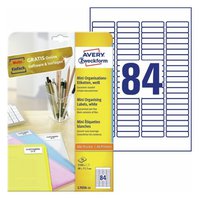 Organizační mini etikety AVERY, 46x11,1 mm, 25 listů, bílé - L7656-25