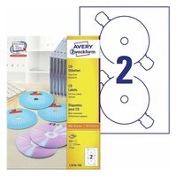 Etikety na CD AVERY, průměr 117 mm, 100 listů, A4, bílé - L7676-100