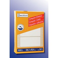 Etikety AVERY pro potisk v jehličkových tiskárnách a ruční popis, 106,7 x 48,4 mm, bílé - 3613