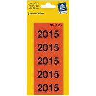 Etikety s číslem roku 2015 AVERY, 60x26 mm, 100 ks, červené - 43-215