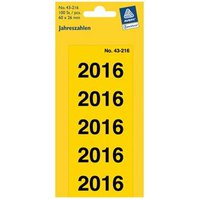 Etikety s číslem roku 2016 AVERY, 60x26 mm, 100 ks, žluté - 43-216